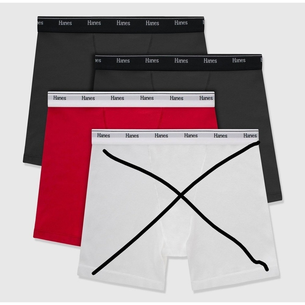 Hanes Women's Mid-Thigh Boxer Brief Underwear Cotton Stretch - 7 L  3 pk